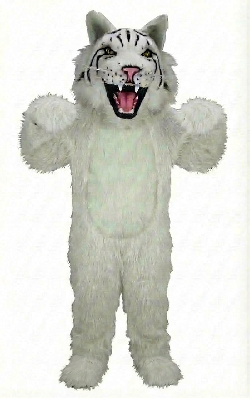 Bobcat Mascot - Long fur / White mascot costume