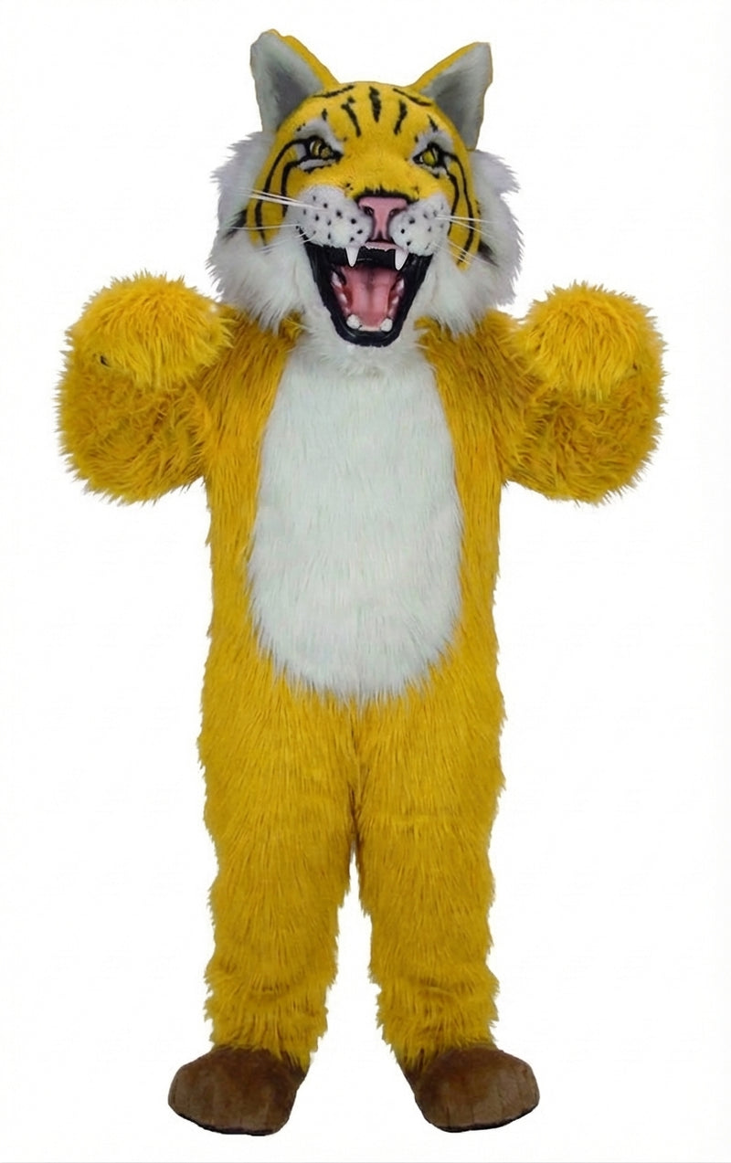 Bobcat Mascot - Long fur / Yellow mascot costume