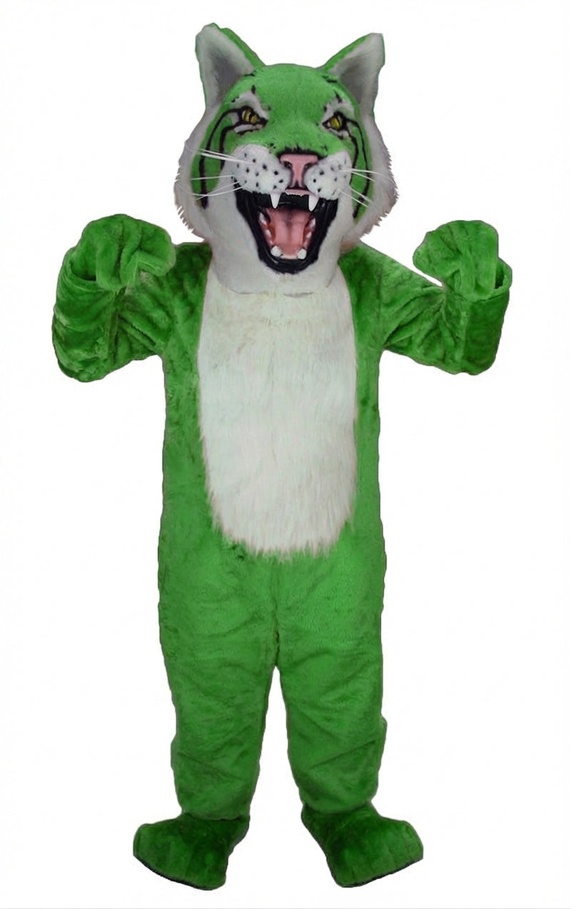 Bobcat Mascot - Short fur / Green mascot costume