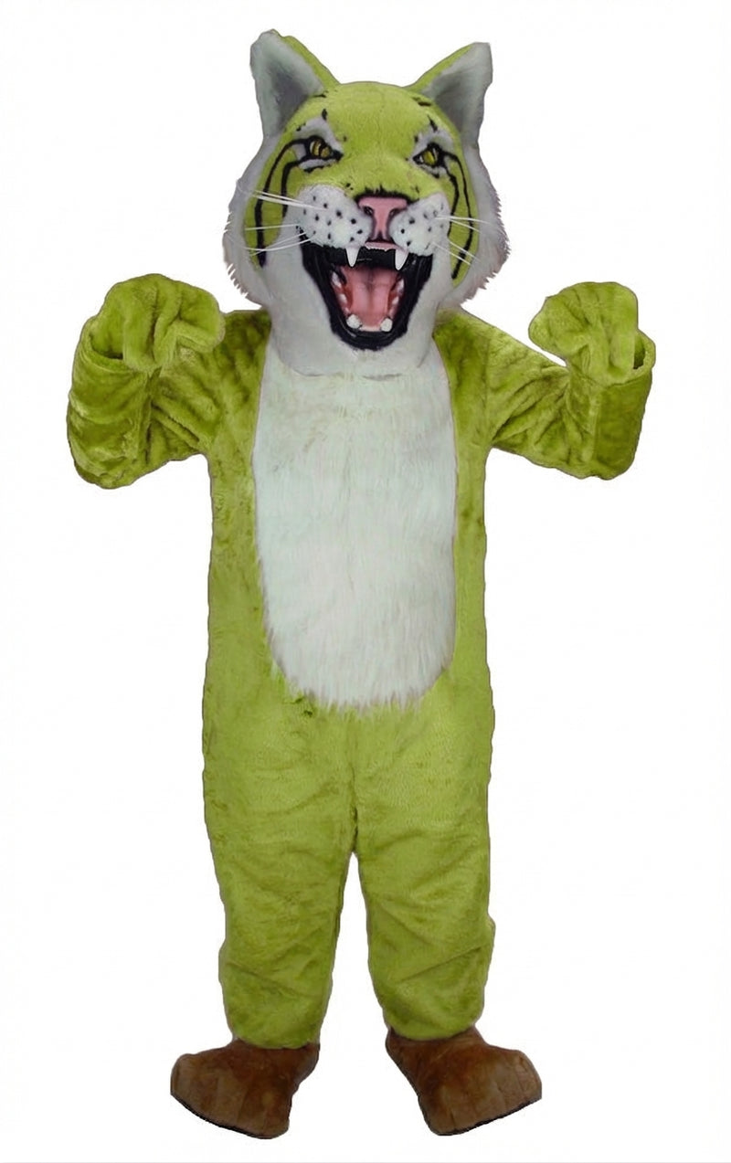Bobcat Mascot - Short fur / Lime mascot costume