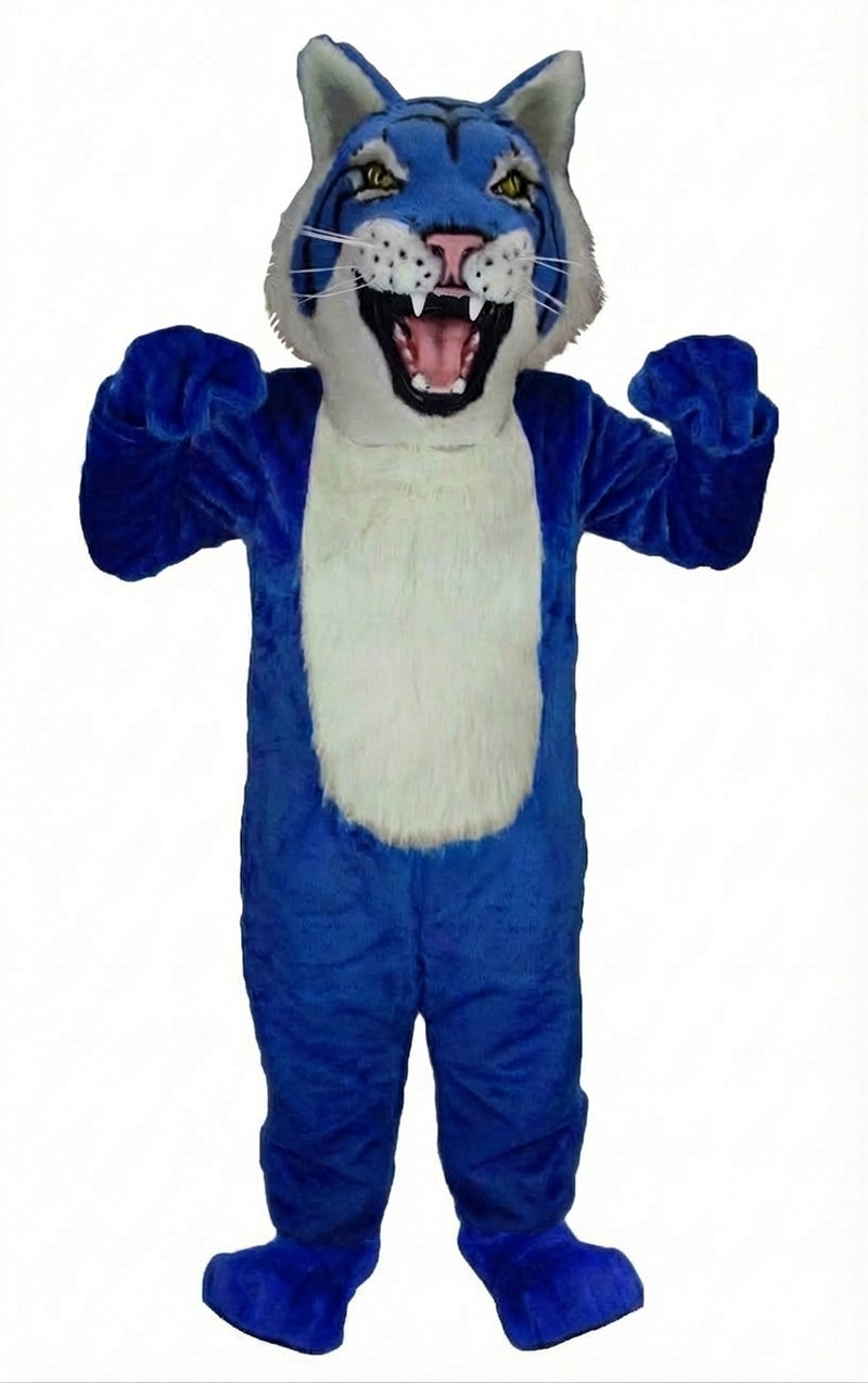 Bobcat Mascot - Short fur / Royal blue mascot costume