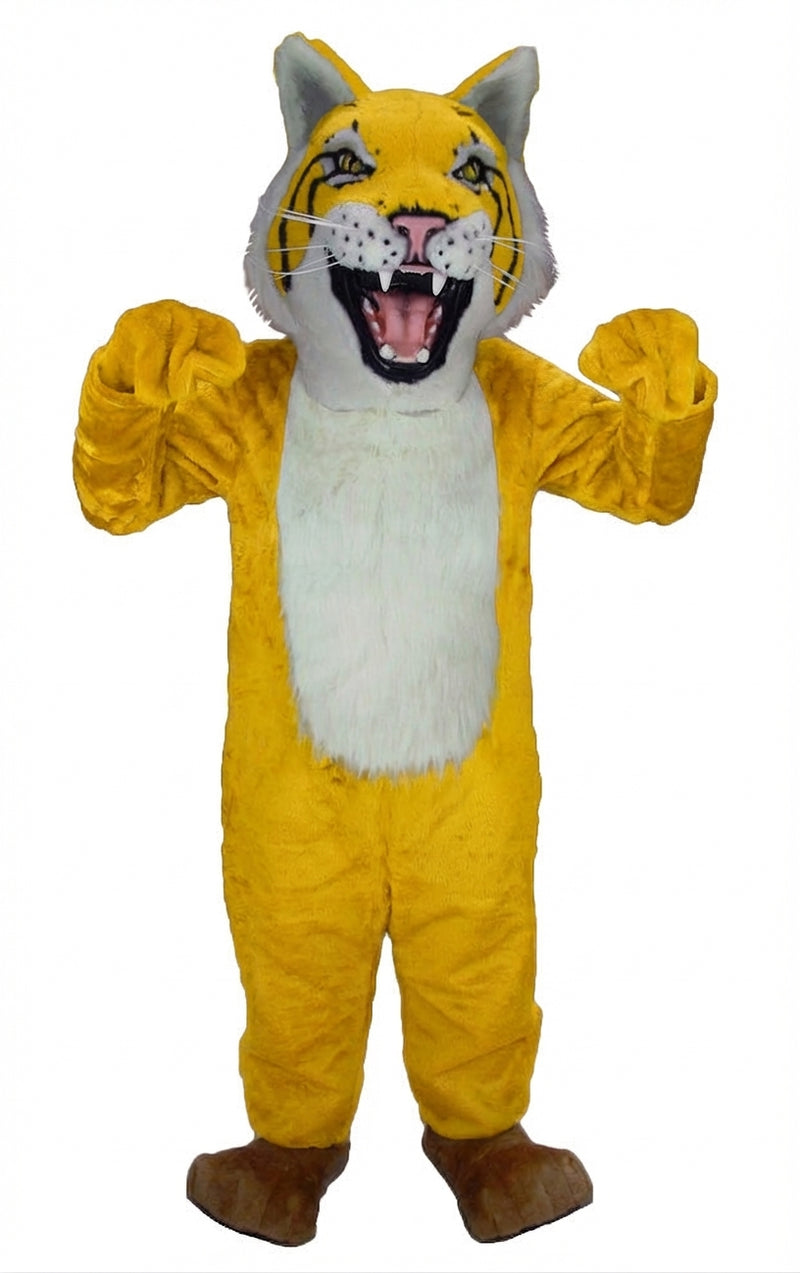 Bobcat Mascot - Short fur / Yellow mascot costume