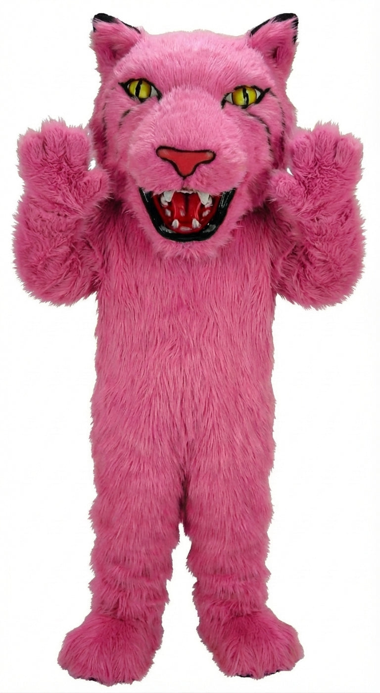 Bobcat Mascot (Thermolite) - Long fur / Bright Pink mascot costume