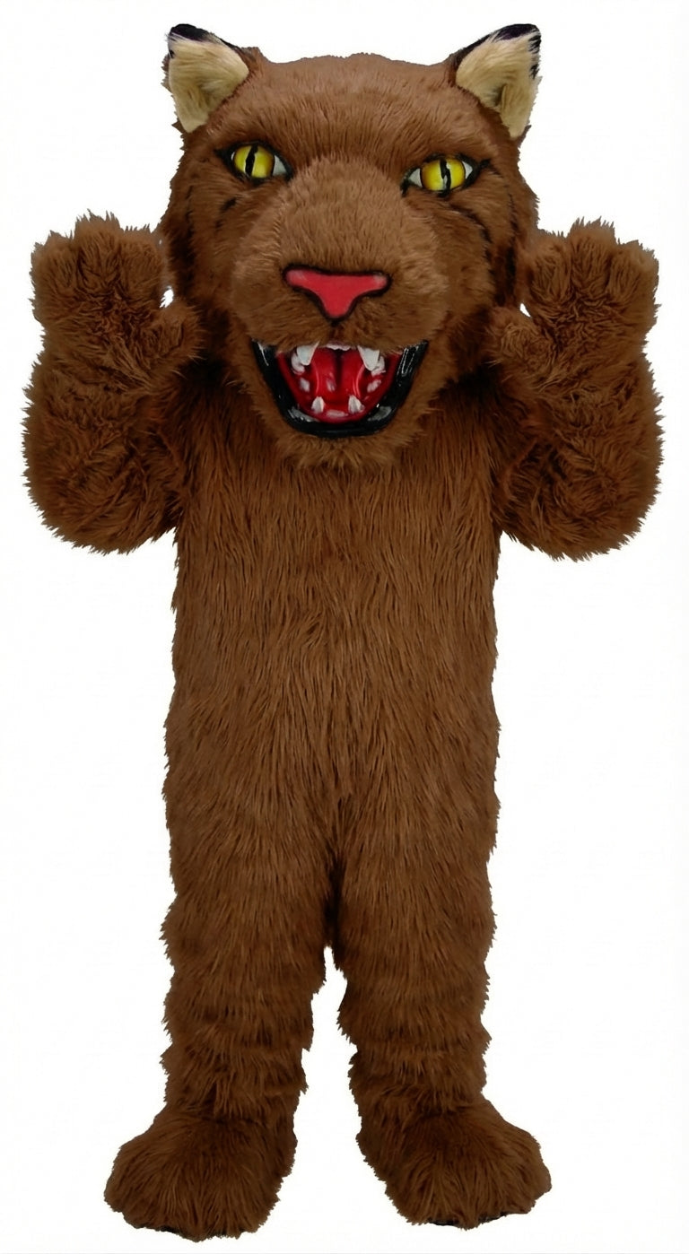 Bobcat Mascot (Thermolite) - Long fur / Dark Brown mascot costume