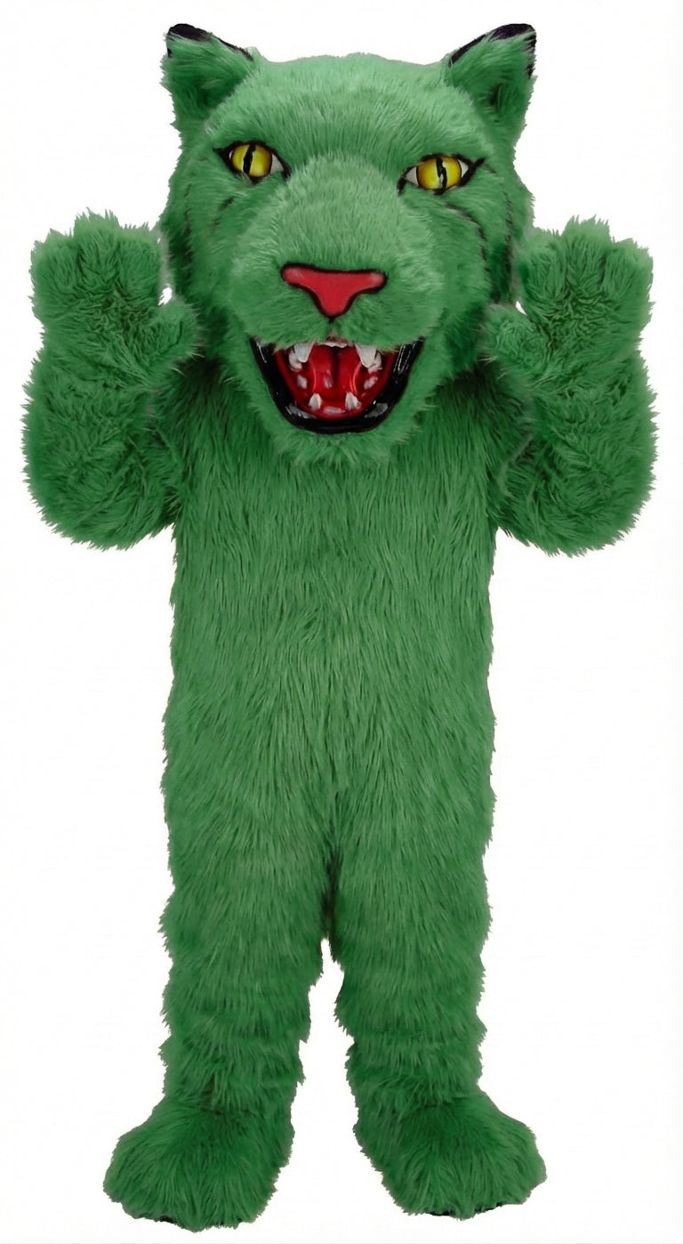 Bobcat Mascot (Thermolite) - Long fur / Green mascot costume