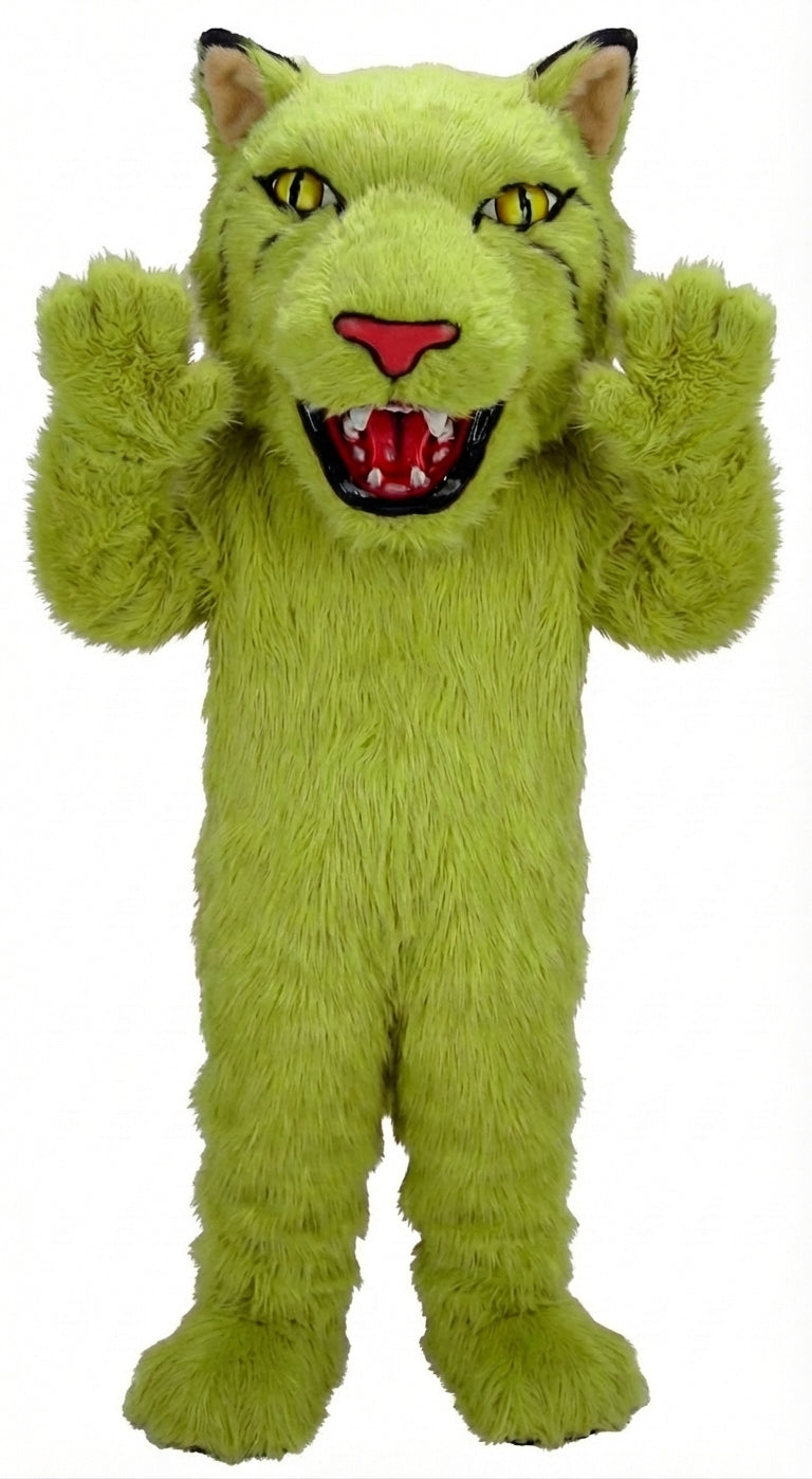 Bobcat Mascot (Thermolite) - Long fur / Lime mascot costume