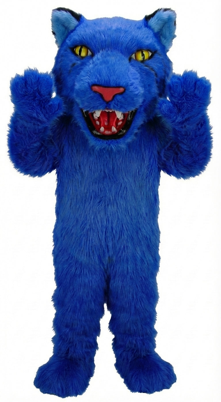Bobcat Mascot (Thermolite) - Long fur / Royal Blue mascot costume