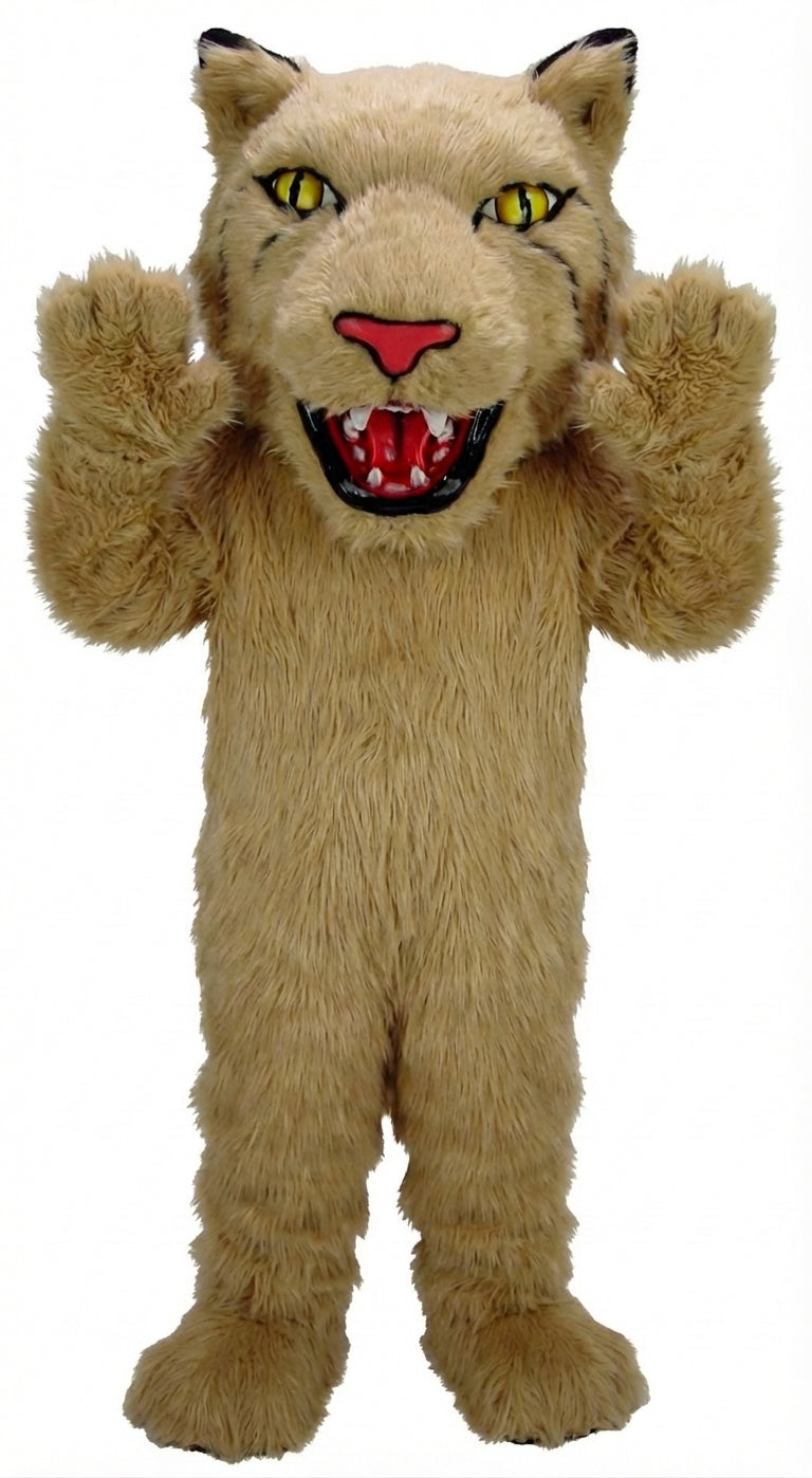 Bobcat Mascot (Thermolite) - Long fur / Tan mascot costume