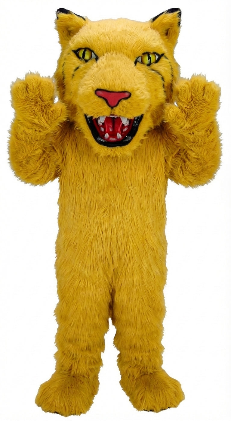 Bobcat Mascot (Thermolite) - Long fur / Yellow mascot costume