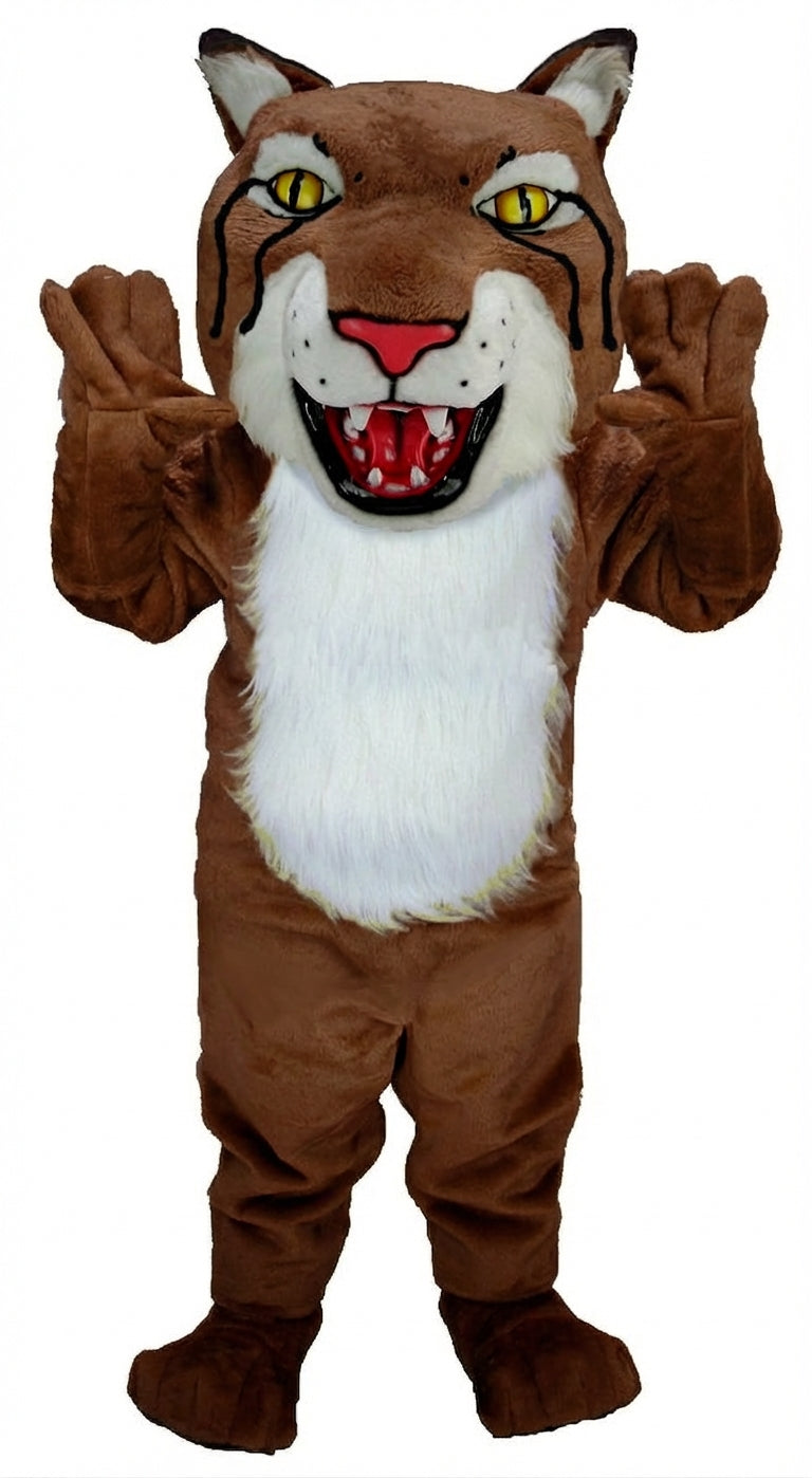Bobcat Mascot (Thermolite) - Short fur / Chocolate Brown mascot costume