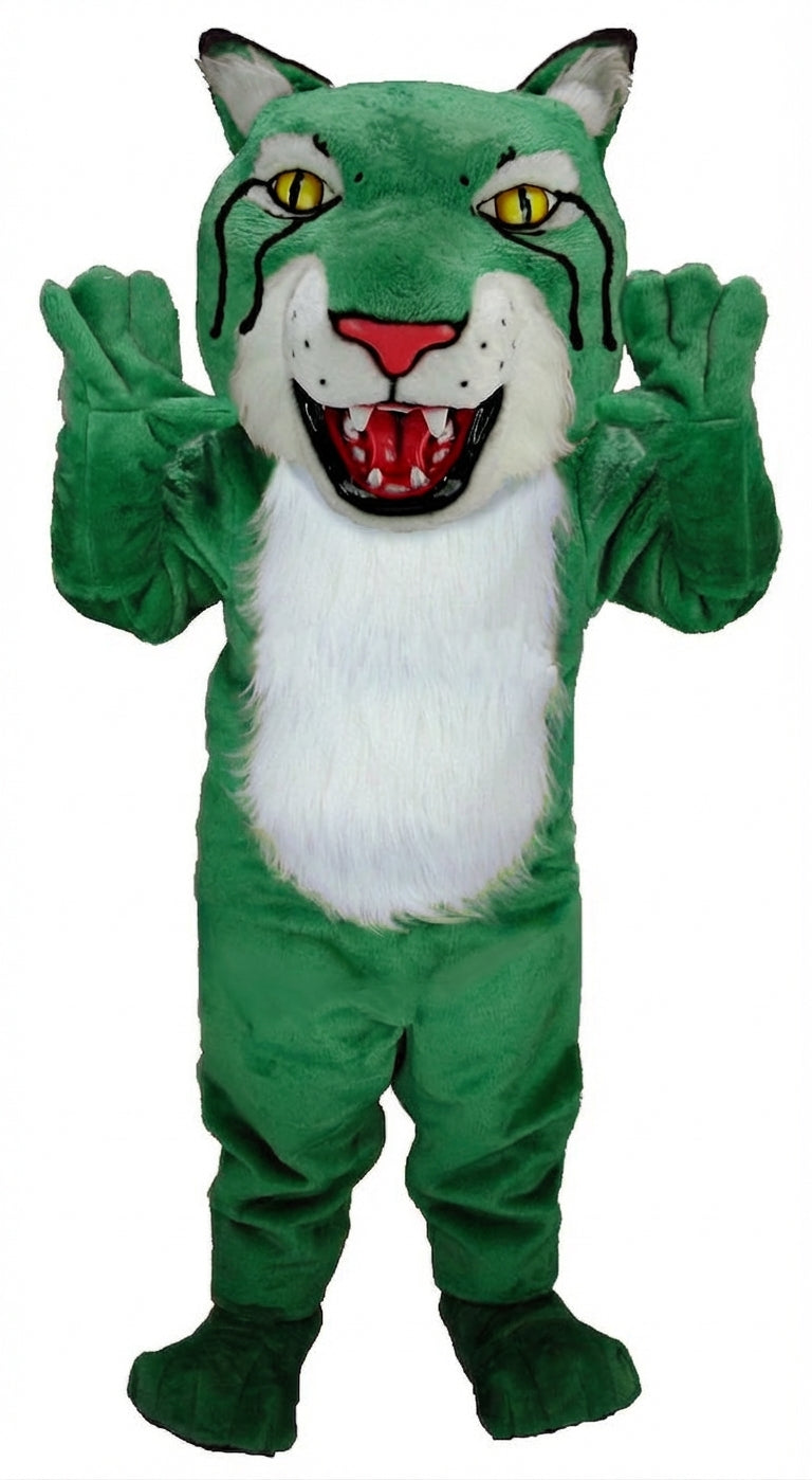 Bobcat Mascot (Thermolite) - Short fur / Green mascot costume