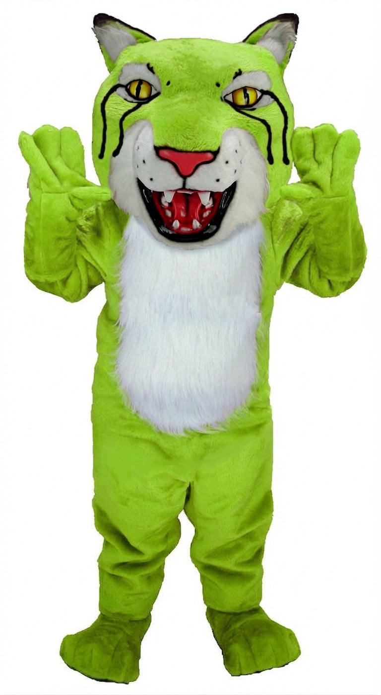 Bobcat Mascot (Thermolite) - Short fur / Lime mascot costume