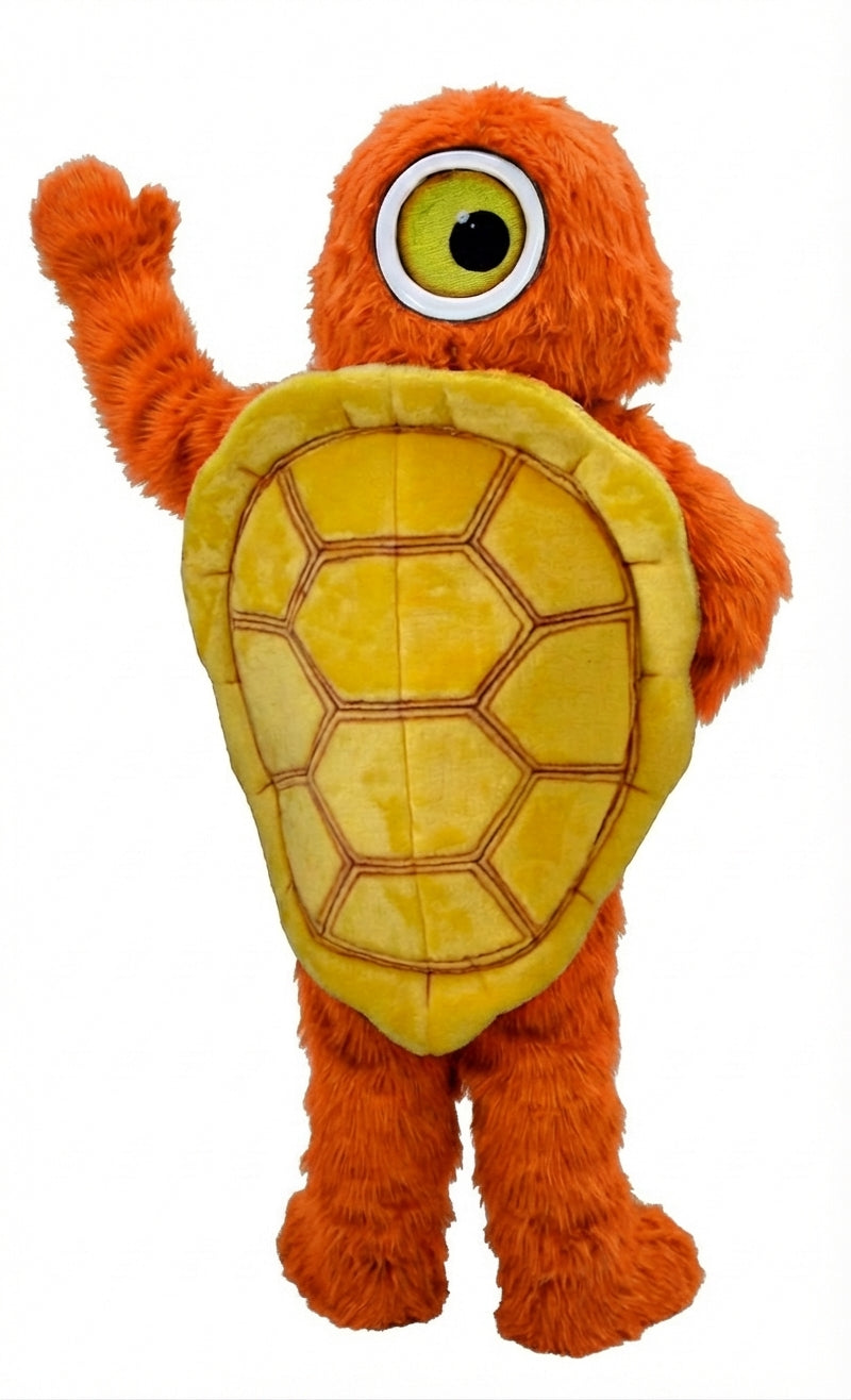 Box Turtle Mascot (Thermolite) - Long fur / Bright Orange mascot costume