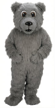 Brown Bear Mascot - Long fur / Grey mascot costume