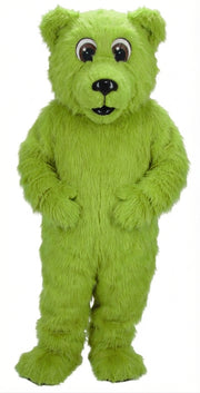Brown Bear Mascot - Long fur / Lime mascot costume
