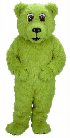 Brown Bear Mascot - Long fur / Lime mascot costume