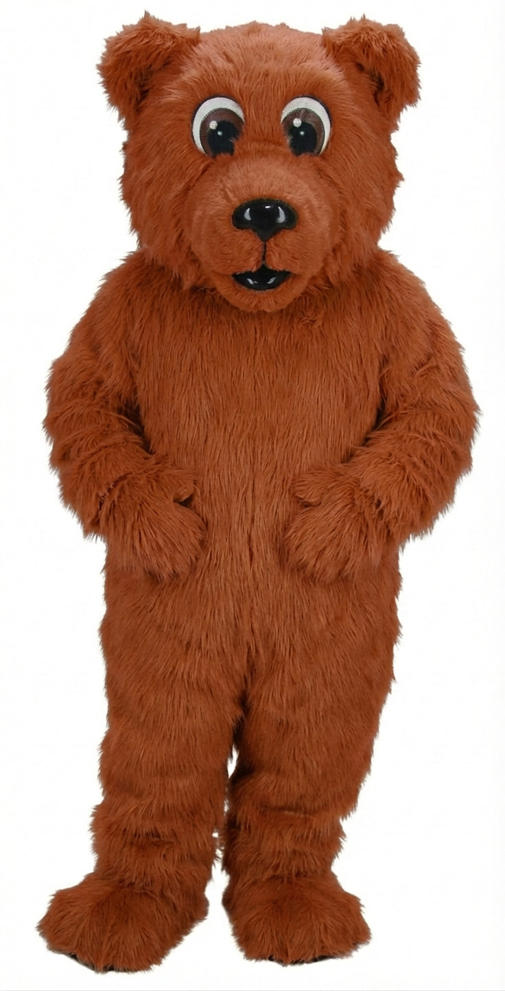 Brown Bear Mascot - Long fur / Rust mascot costume
