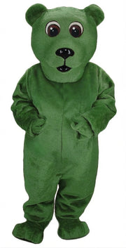 Brown Bear Mascot - Short fur / Green mascot costume