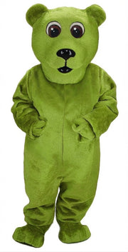 Brown Bear Mascot - Short fur / Lime mascot costume