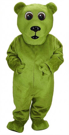 Brown Bear Mascot - Short fur / Lime mascot costume