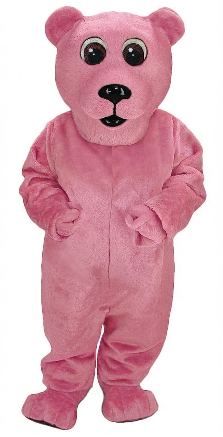 Brown Bear Mascot - Short fur / Pink mascot costume