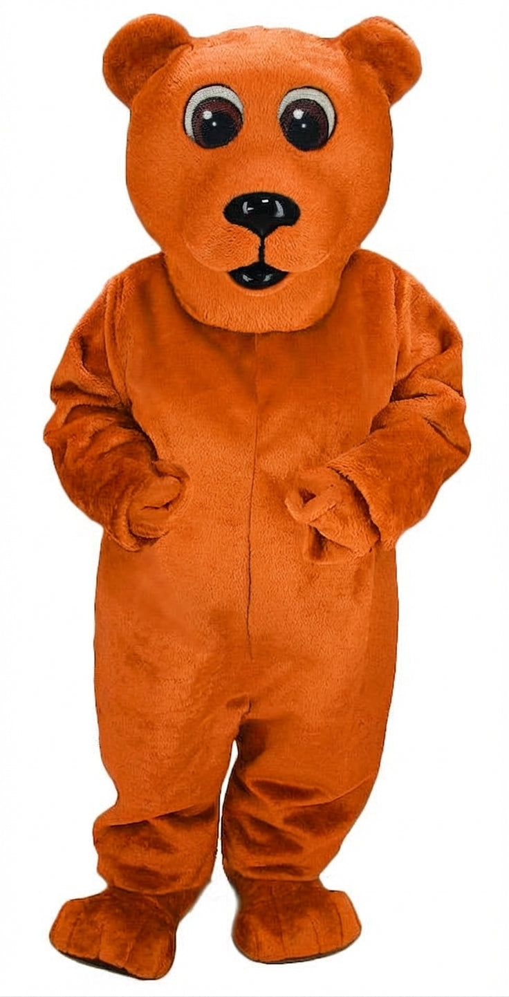 Brown Bear Mascot - Short fur / Tiger Orange mascot costume