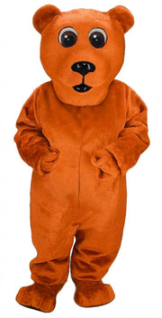 Brown Bear Mascot - Short fur / Tiger Orange mascot costume