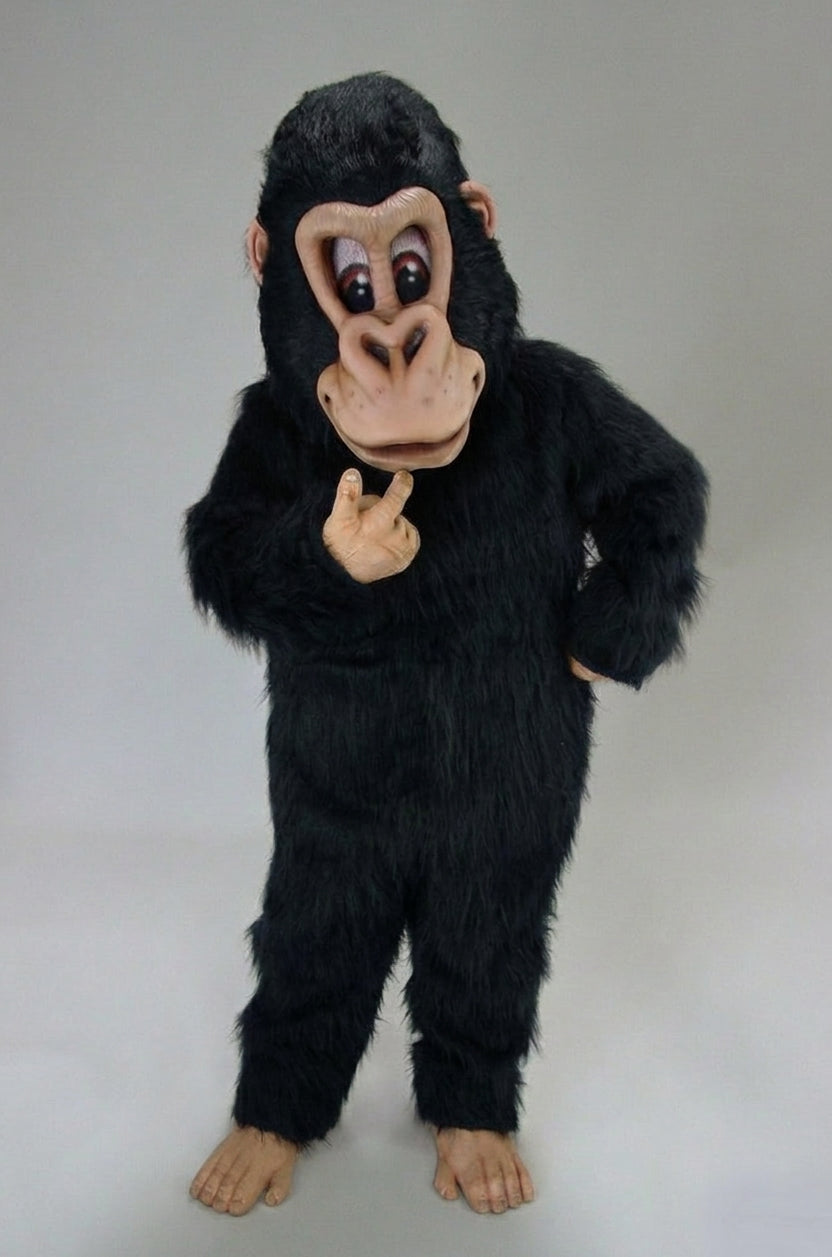 Brown Gorilla Mascot Costume - Long fur / Black mascot costume