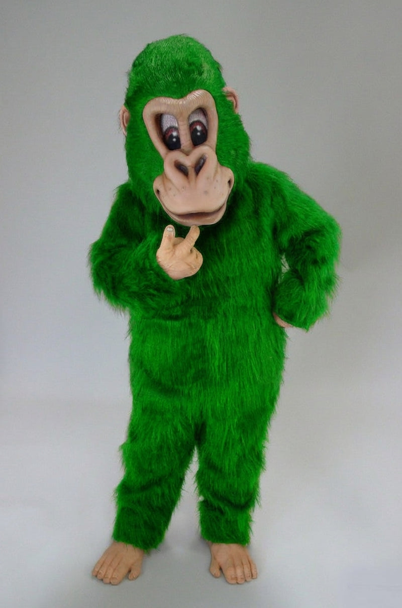 Brown Gorilla Mascot Costume - Long fur / Green mascot costume