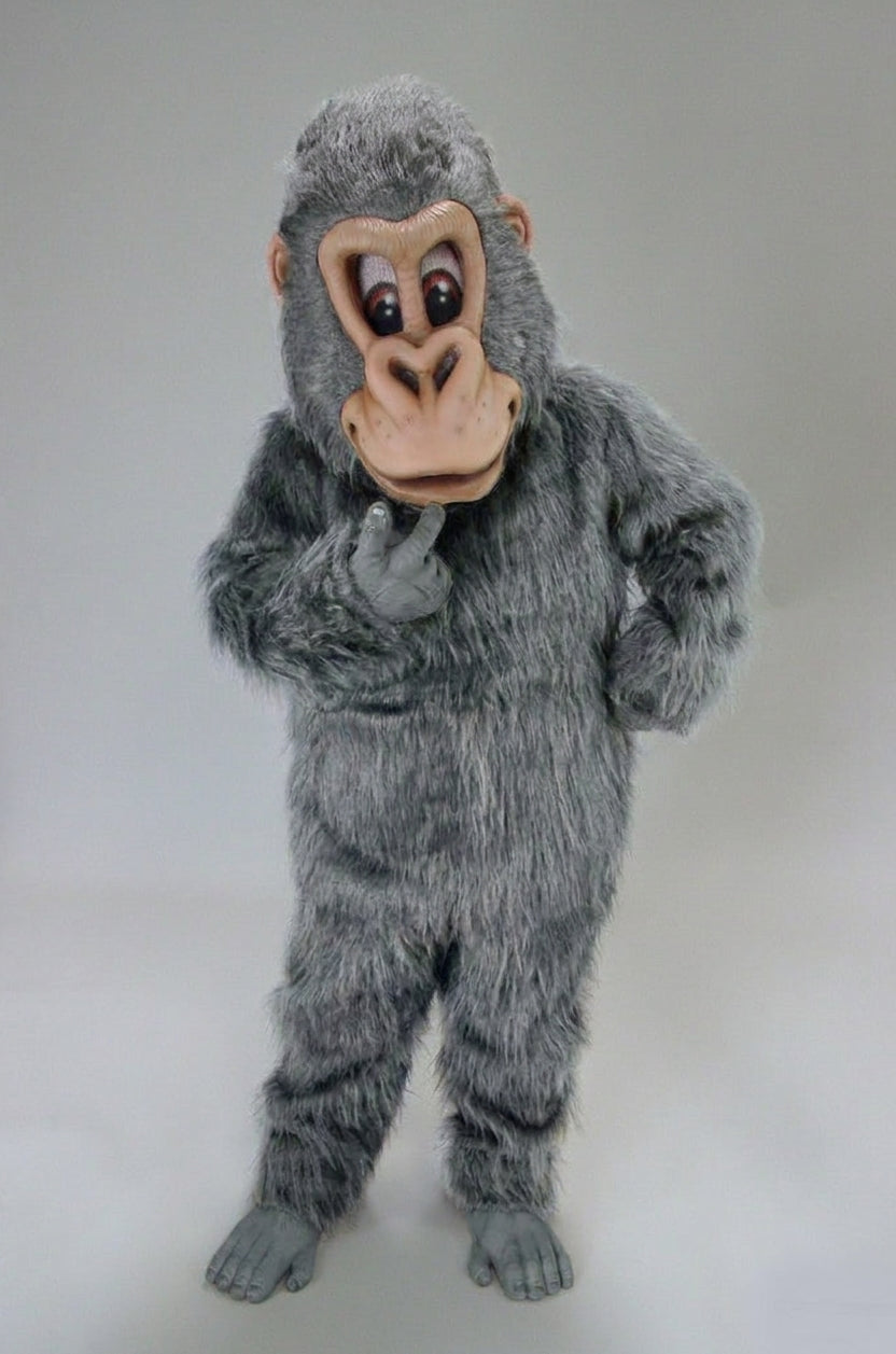 Brown Gorilla Mascot Costume - Long fur / Grey mascot costume