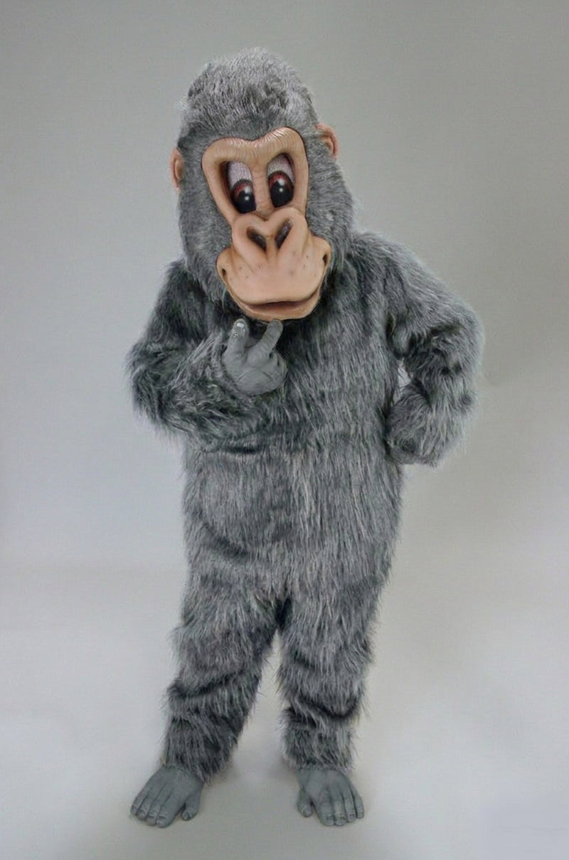 Brown Gorilla Mascot Costume - Long fur / Grey mascot costume