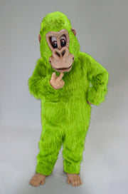 Brown Gorilla Mascot Costume - Long fur / Lime mascot costume