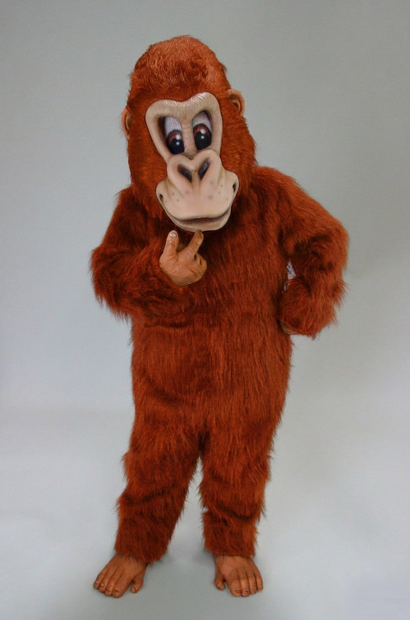 Brown Gorilla Mascot Costume - Long fur / Rust mascot costume