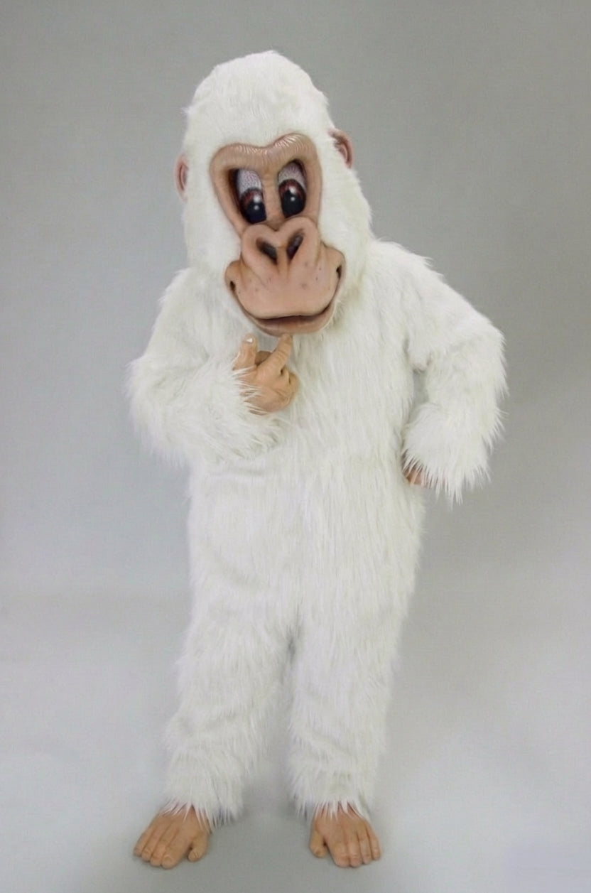 Brown Gorilla Mascot Costume - Long fur / White mascot costume