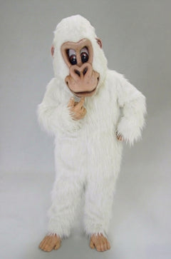 Brown Gorilla Mascot Costume - Long fur / White mascot costume