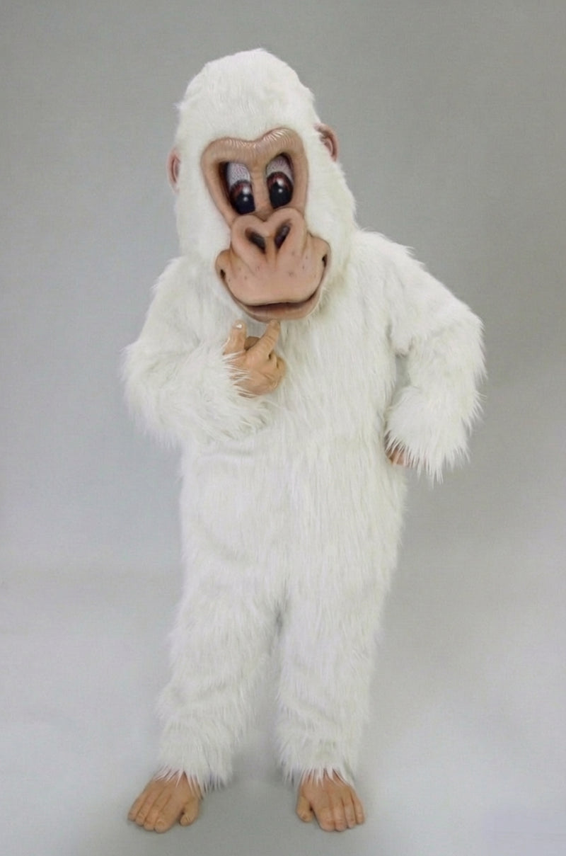 Brown Gorilla Mascot Costume - Long fur / White mascot costume
