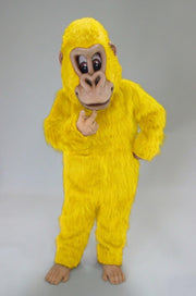 Brown Gorilla Mascot Costume - Long fur / Yellow mascot costume