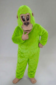 Brown Gorilla Mascot Costume - Short fur / Lime mascot costume