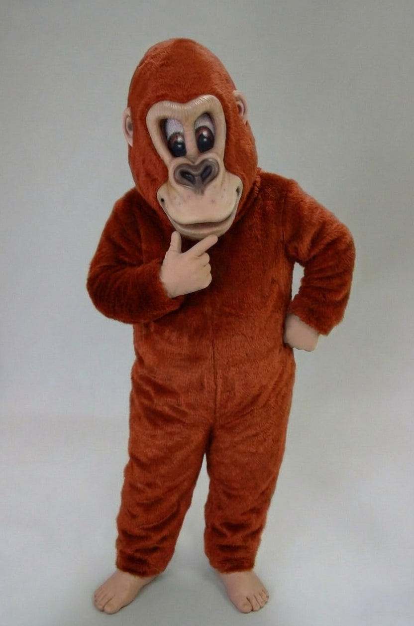 Brown Gorilla Mascot Costume - Short fur / Rust mascot costume