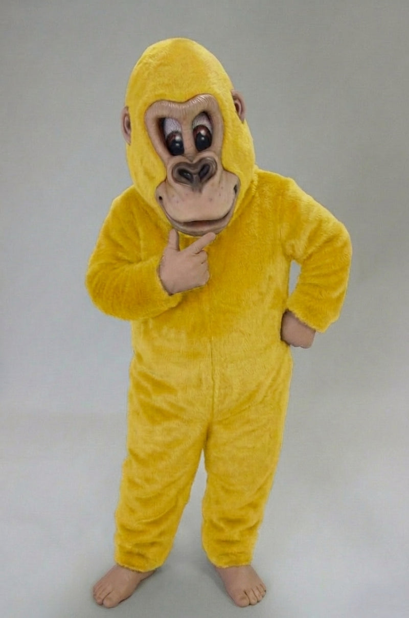 Brown Gorilla Mascot Costume - Short fur / Yellow mascot costume