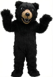 Brown Grizzly Bear Mascot - Long fur / Black mascot costume