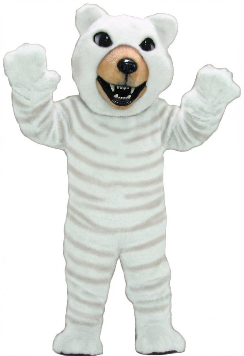 Brown Grizzly Bear Mascot - Short fur / Albino Tiger mascot costume