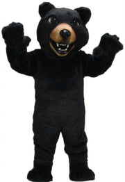Brown Grizzly Bear Mascot - Short fur / Black mascot costume