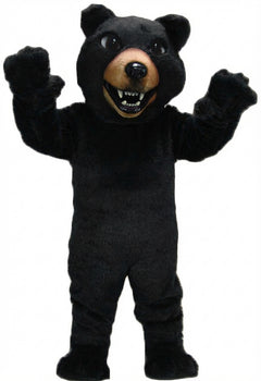 Brown Grizzly Bear Mascot - Short fur / Black mascot costume