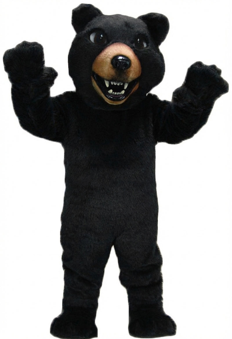 Brown Grizzly Bear Mascot - Short fur / Black mascot costume