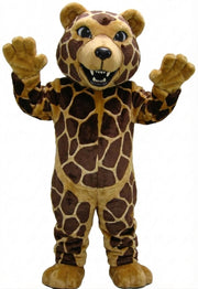 Brown Grizzly Bear Mascot - Short fur / Giraffe mascot costume