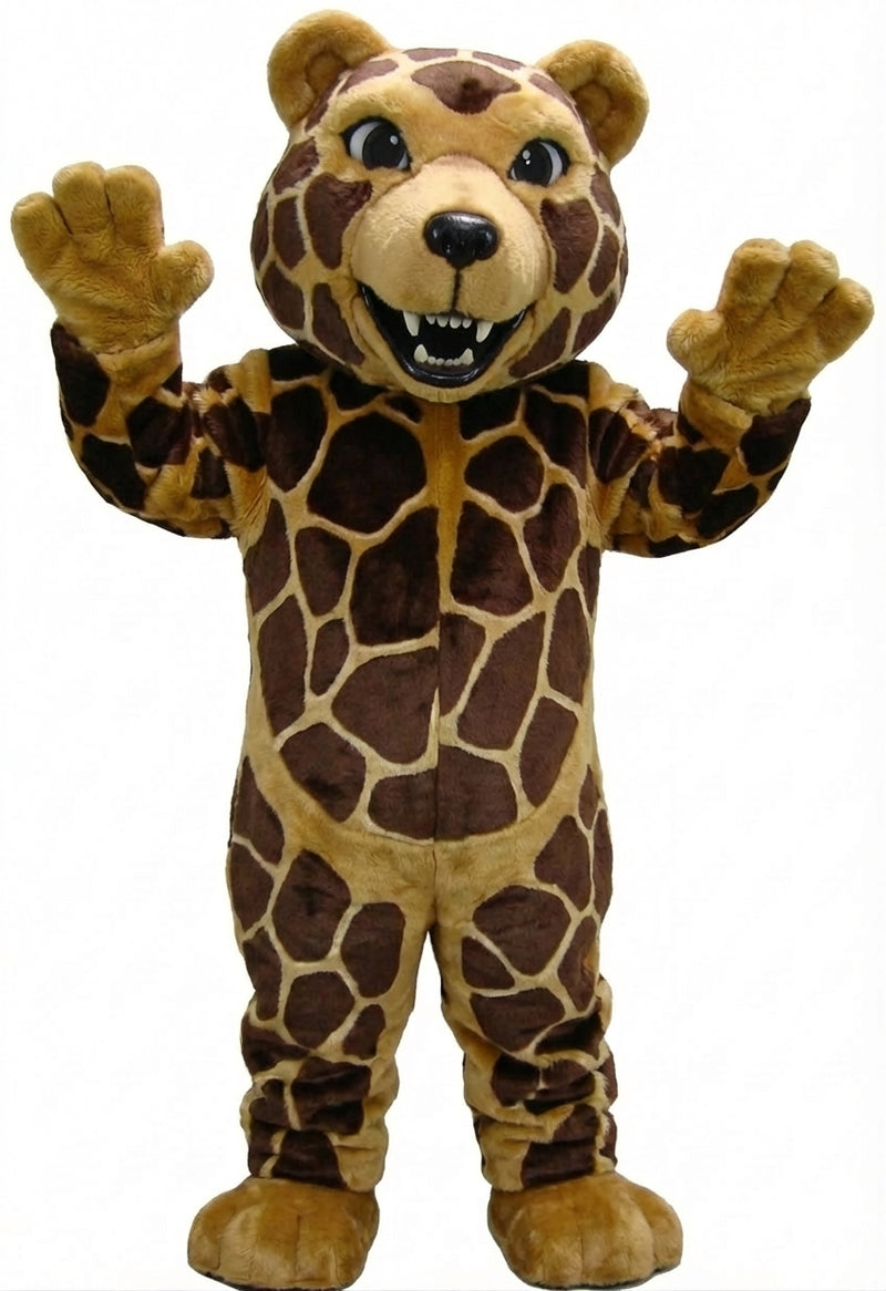 Brown Grizzly Bear Mascot - Short fur / Giraffe mascot costume