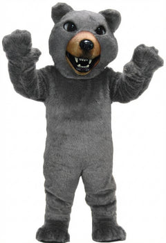 Brown Grizzly Bear Mascot - Short fur / Grey mascot costume
