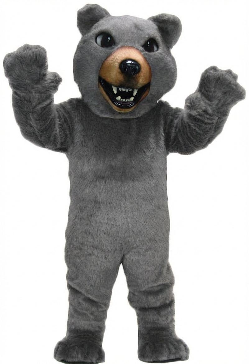 Brown Grizzly Bear Mascot - Short fur / Grey mascot costume