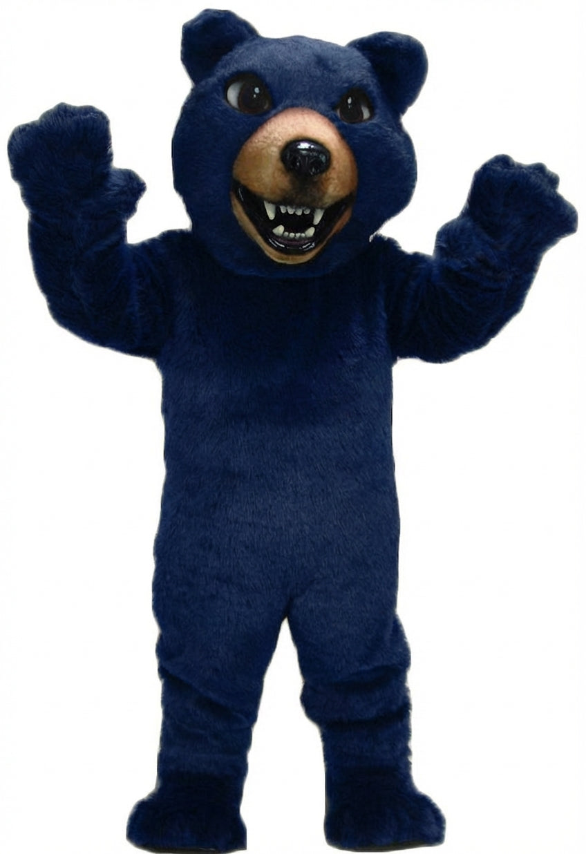Brown Grizzly Bear Mascot - Short fur / Navy Blue mascot costume